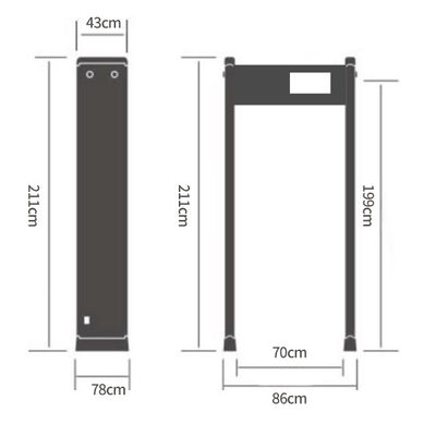 High Sensitivity Walk Through Metal Detector